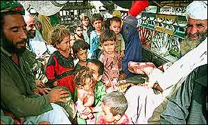 Afghans in truck in Karachi