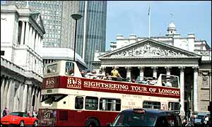 Tour bus in City of London