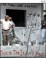 Missile damage in Gaza City