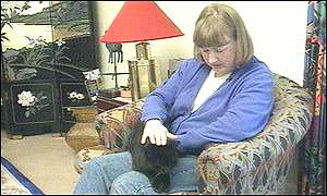 Working Lunch viewer Ruth Brooks with her cat 'Killer'