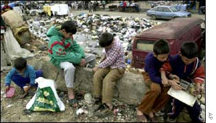 Palestinian boys at the Chatilla refugee camp