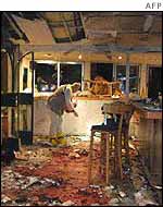 Aftermath of March's bomb in the Moment cafe