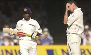 Virender Sehwag and Simon Jones