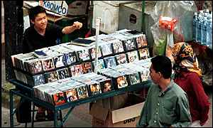 CD street seller in Malaysia