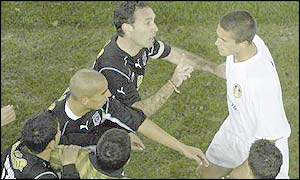 Tempers became frayed in the friendly between Leeds and Colo Colo