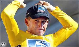 Armstrong is a whisker away from winning the 2002 Tour de France title