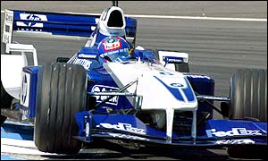 An unscheduled pitstop for Williams driver Ralf Schuamacher sees Colombia's Juan Pablo Montoya finish second