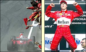 Schumacher scores the ninth win of his record-breaking season and the 62nd of his career
