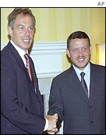 British Prime Minister Tony Blair with Jordan's King Abdullah 