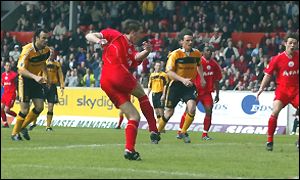 Phil McGuire scores against Livingston