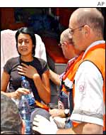 A woman in taken by paramdic after the attack