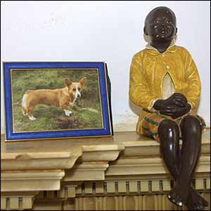 Ornaments on show in the library at Castle Mey