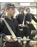 Iraqi boys take part in military training