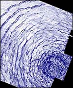 The first image of the Silverpit crater. (Courtesy PGL/BP)