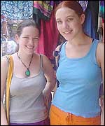 Young tourists at an Indian market