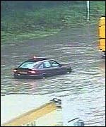 Flooding on the M8 in Glasgow