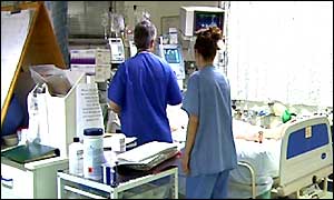 Nurse treating patient