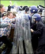 A reconstruction of the Battle of Orgreave for a recent film