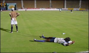 Jeanne d'Arc players in training for their game against Zamalek