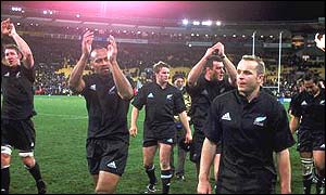 New Zealand celebrate the victory in Christchurch