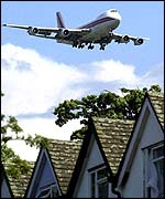 Plane approaching Heathrow Airport
