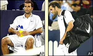 Pete Sampras goes out of the tournament