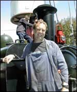 Steam train driver Peter Roach