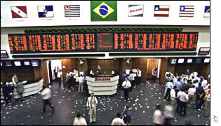 The Bovespa exchange in Sao Paulo, Brazil