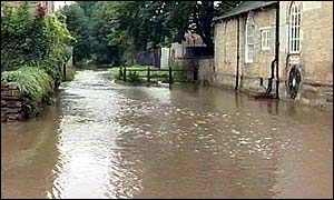 Flooded street in Pickering