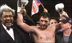 Promoter Don King, WBA champ John Ruiz and Norman Stone