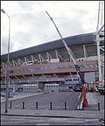 The front gates of the Millennium Stadium in Cardiff