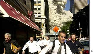 People running from the WTC site