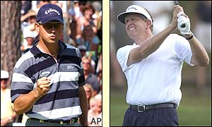 Niclas Fasth (left) is amongst the leaders, but Colin Montgomerie is off the pace