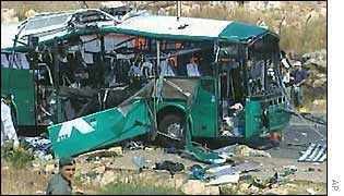 Wreck of bus