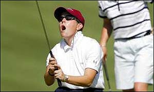 Mollie Fankhauser of the United States makes a birdie putt on the 15th hole
