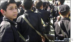 Iraqi boys neing given military training