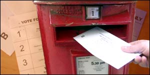 A postal vote is sent