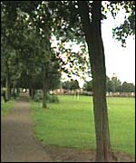 A park in Leicester where the lightning struck