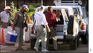 UN weapons inspectors in Baghdad in 1998