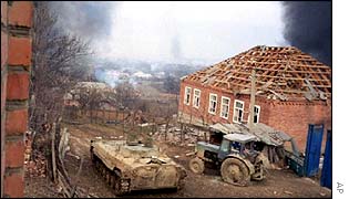 Russian tank in Chechnya