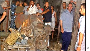 Damage from Monday's air raid on Gaza City