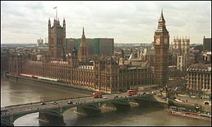 Houses of Parliament viewed from the London Eye