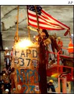 Workers remove the last beam from Ground Zero in May