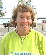 Julie Bradshaw after her record swim