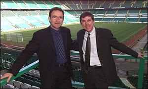 Celtic boss Martin O'Neill (left) with club chief executive Ian McLeod