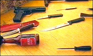 Weapons used to attack paramedics