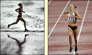 Paula Radcliffe accelerates away from the field