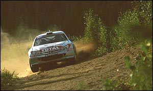 Marcus Gronholm on his way to winning last year's Rally of Finland