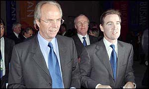 FA chief executive Adam Crozier and England manager Sven-Goran Eriksson