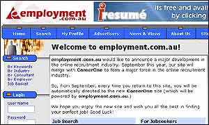Australian jobs web page 